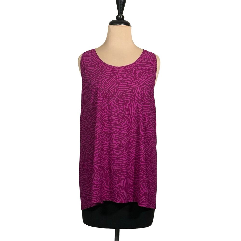 Athleta Ultimate Train Printed Tank 3X Plus Exotic Fuchsia Racerback